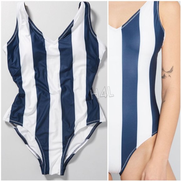 NWT ModCloth Vintage Retro Striped Swimsuit - Picture 2 of 2